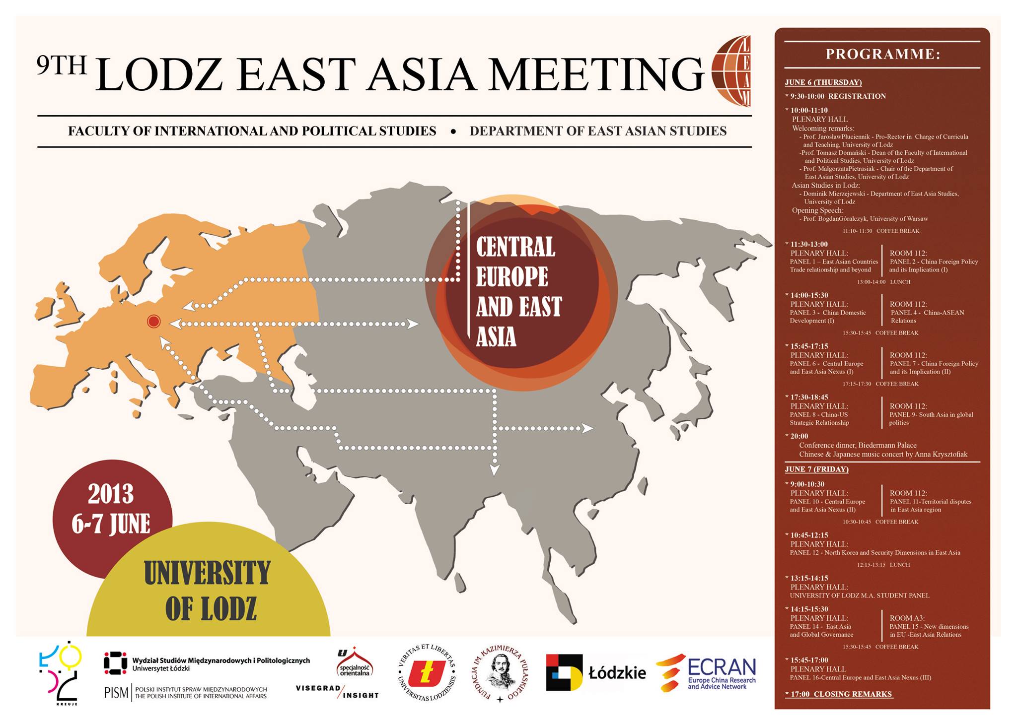 Infografika z informacjami dotyczącymi programu konferencji naukowej LEAM 2013/Infographic with information on the program of the LEAM 2013 scientific conference