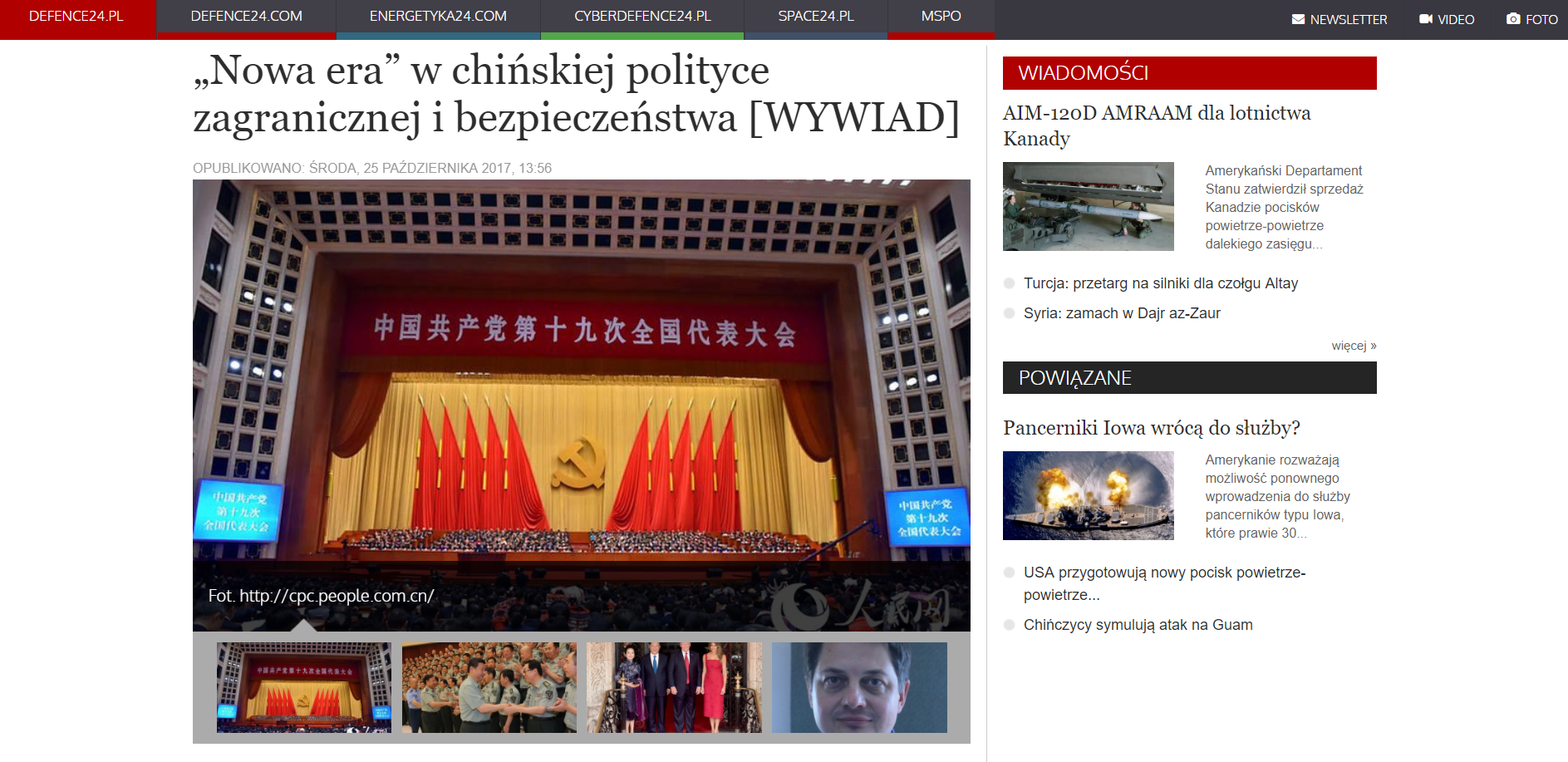 Zrzut ekranu strony internetowej portalu Defence24/Screenshot of the Defence24 website