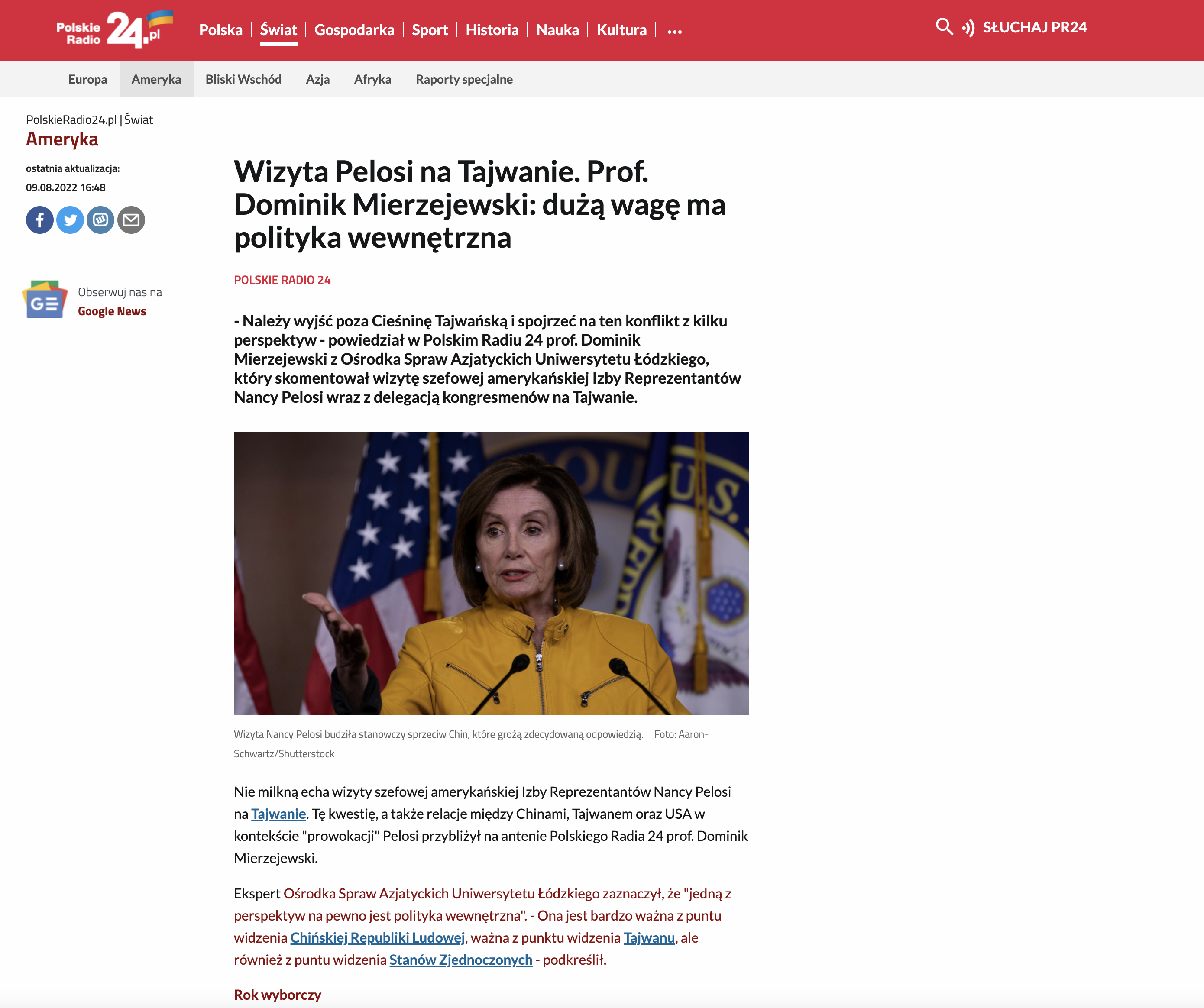 Zrzut ekranu strony internetowej Polskiego Radia/Screenshot of the Polskie Radio website
