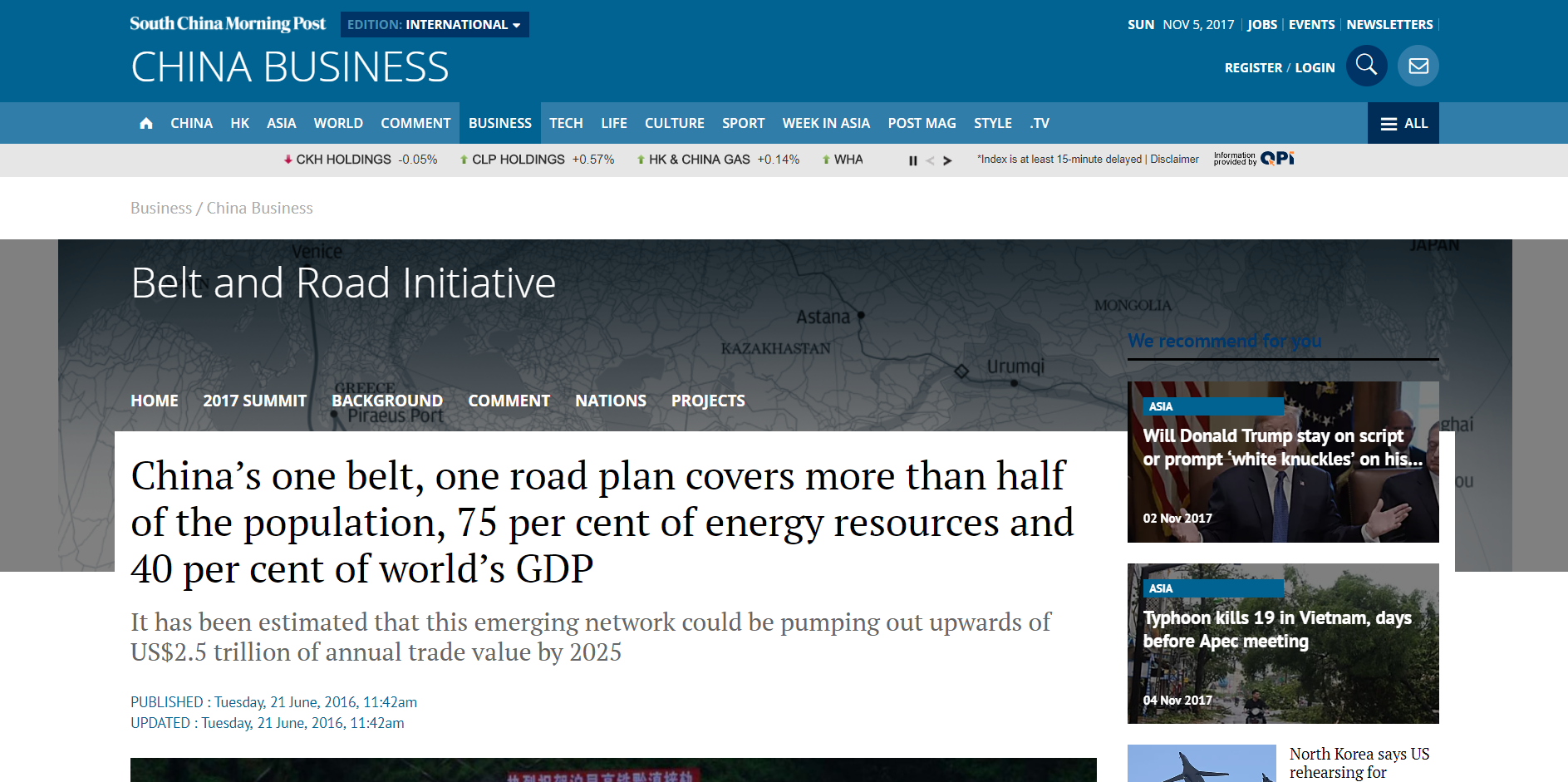 Zrzut ekranu strony internetowej South China Morning Post/Screenshot of the South China Morning Post website