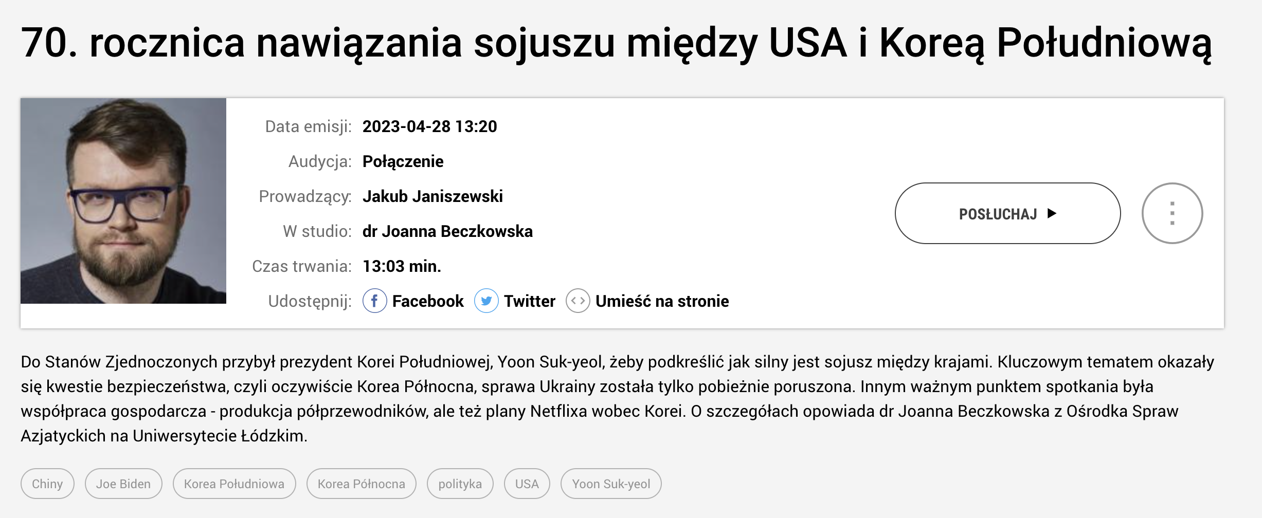 Zrzut ekranu strony internetowej Radia Tok FM/Screenshot of Radio Tok FM website