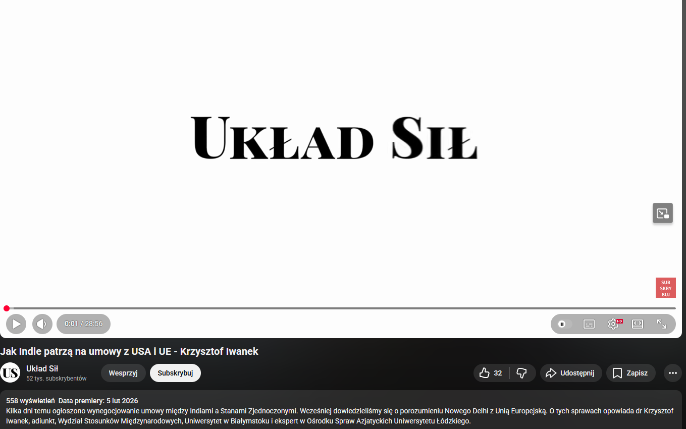 Screenshot from an interview on the YouTube platform dated February 5, 2026.