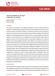 Pierwsza strona opracowania CAA Brief z czerwonym logiem Ośrodka Spraw Azjatyckich w lewym górnym rogu, pod którym znajduje się czerwony pasek z napisem "CAA Brief" a pod nim czarny tekst na białej stronie