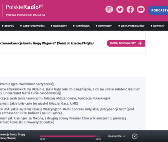 Zrzut ekranu strony internetowej Trójka Polskie Radio/Screenshot of Trójka Polskie Radio website