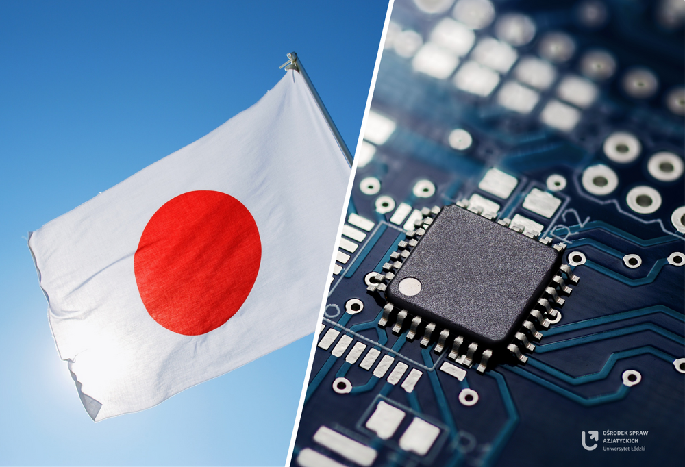 Flaga Japonii i układ scalony