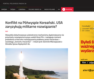 Zrzut ekranu strony internetowej Polskiego Radia/Screenshot of the Polskie Radio website