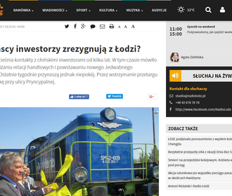 Zrzut ekranu strony internetowej Radia Łódź/Screenshot of the Radio Łódź website