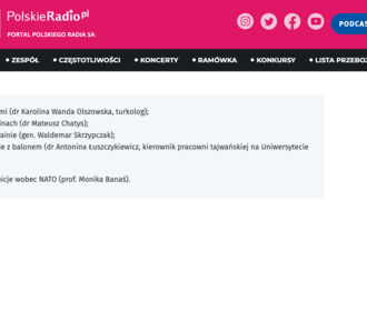 Zrzut ekranu strony internetowej Trójka Polskie Radio/Screenshot of Trójka Polskie Radio website