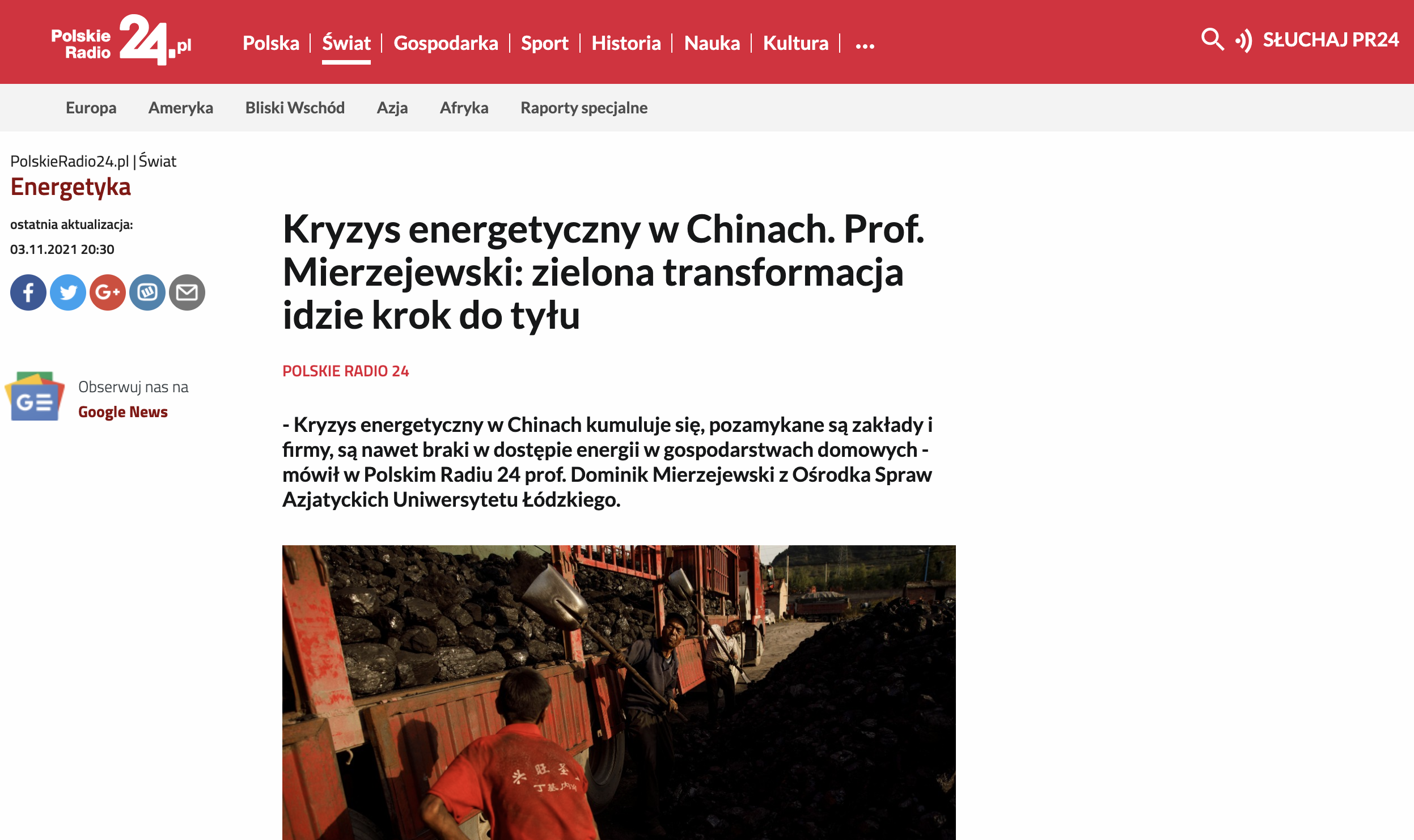 Zrzut ekranu strony internetowej Polskiego Radia/Screenshot of the Polskie Radio website